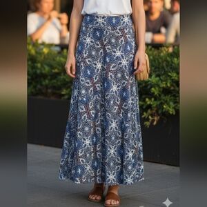 Vanity Womens Medium Bohemian Geometric Mosaic Medallion Boho-Chic Maxi Skirt